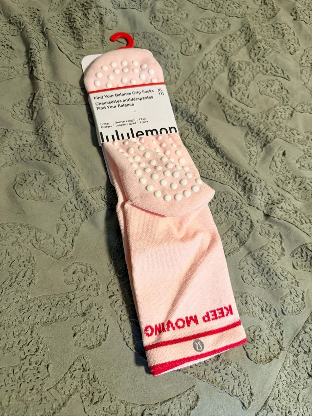 lululemon athletica Pink Find Your Balance Grip Socks with KEEP MOVING Trim